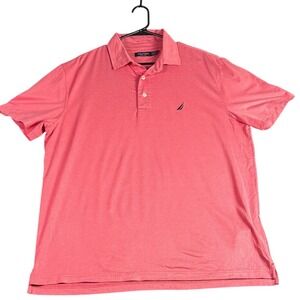 Nautica Polo Shirt Classic Fit Short Sleeve Everyday Casual Top Sz L Performance